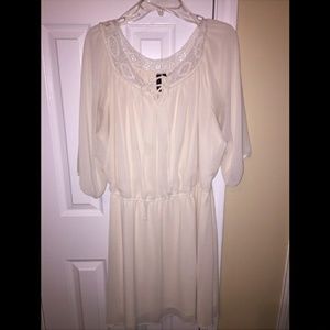 Vintage Renaissance Style Long Sleeve Ivory Dress